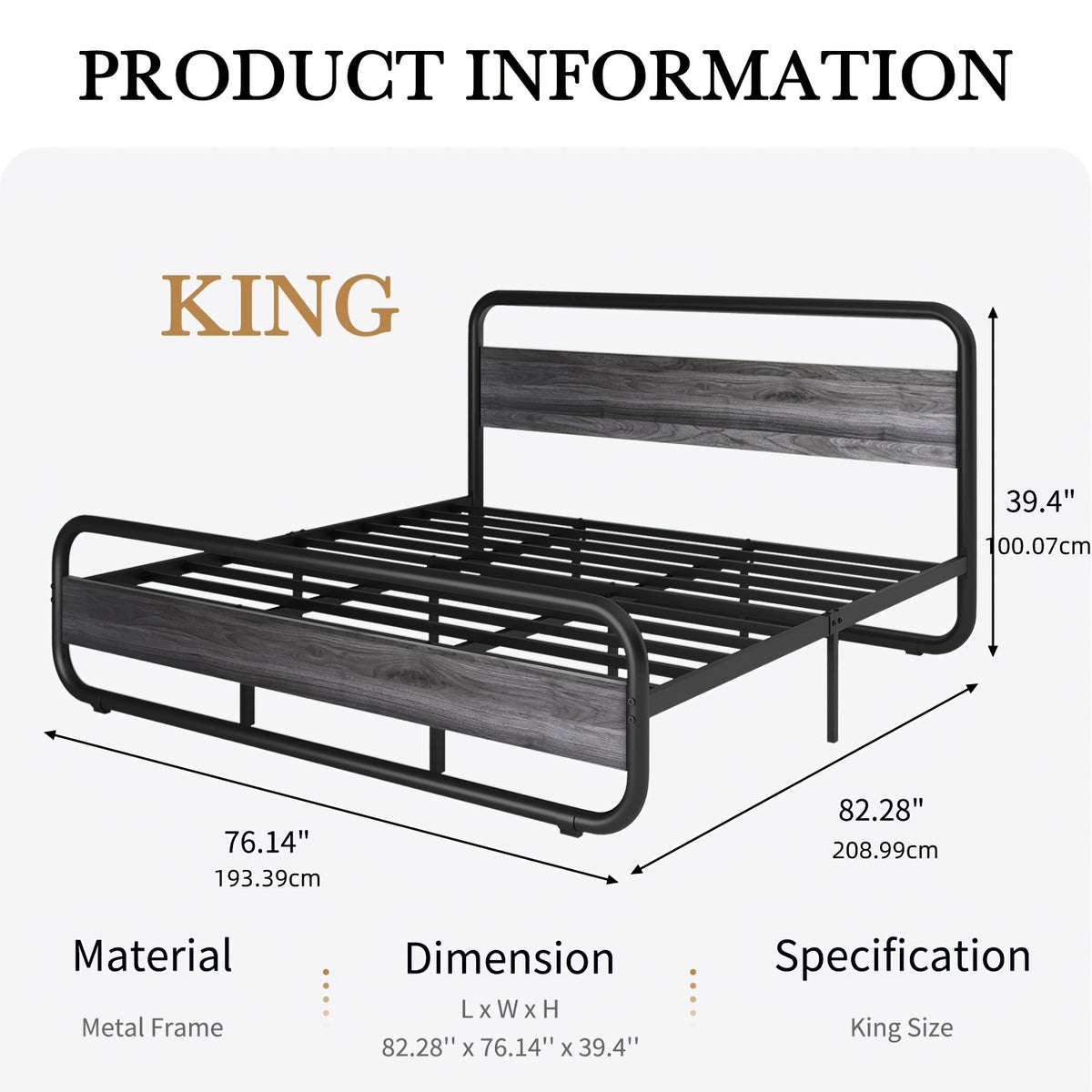 twin full queen king size   grey white bed frame - Temu