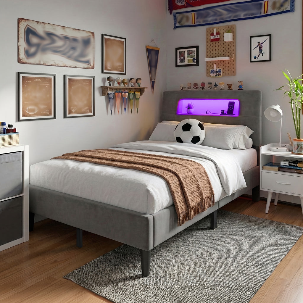 twin full queen king bed frame ergonomic storage headboard - Temu