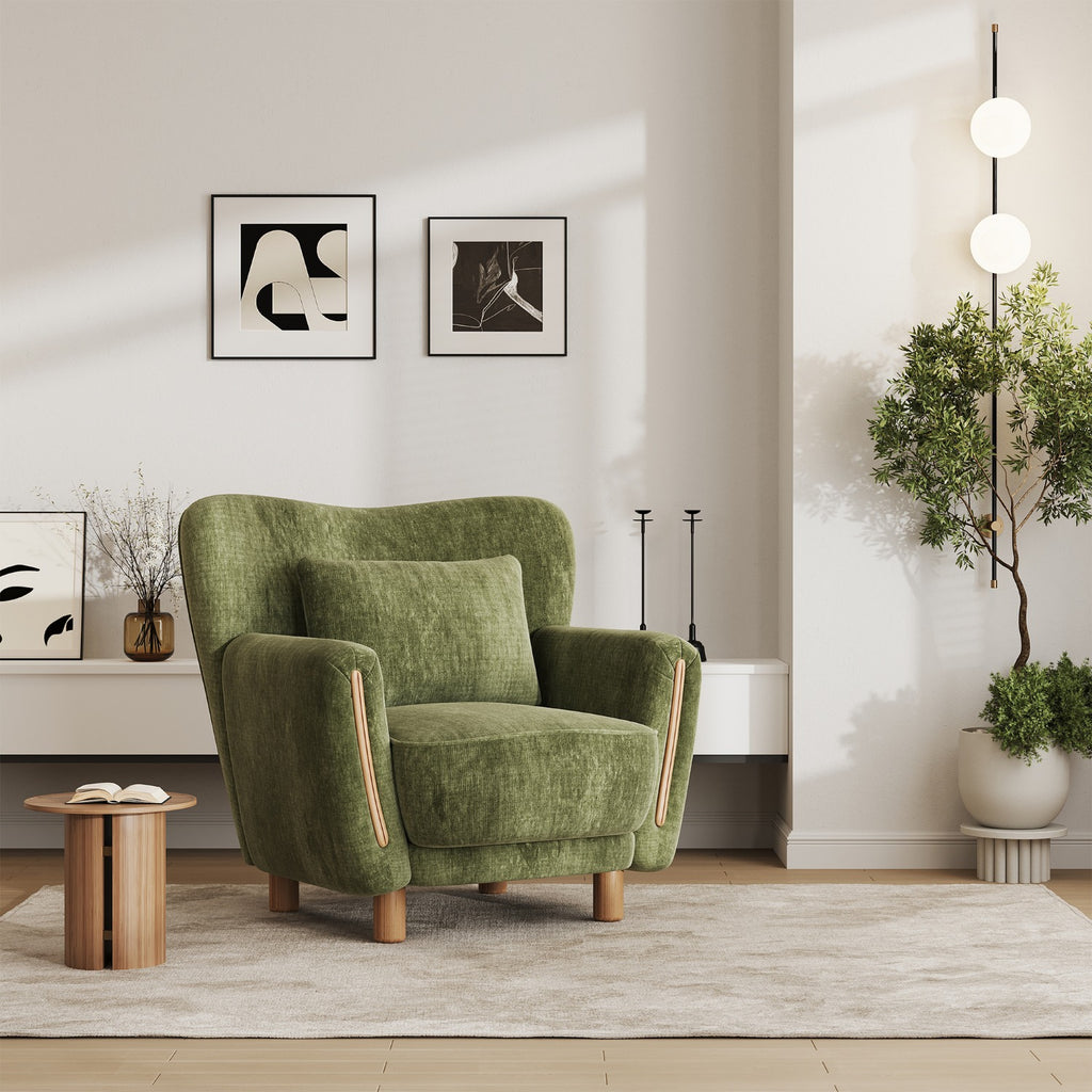 35 low profile wood accent chair backrest wingback lounge - Temu