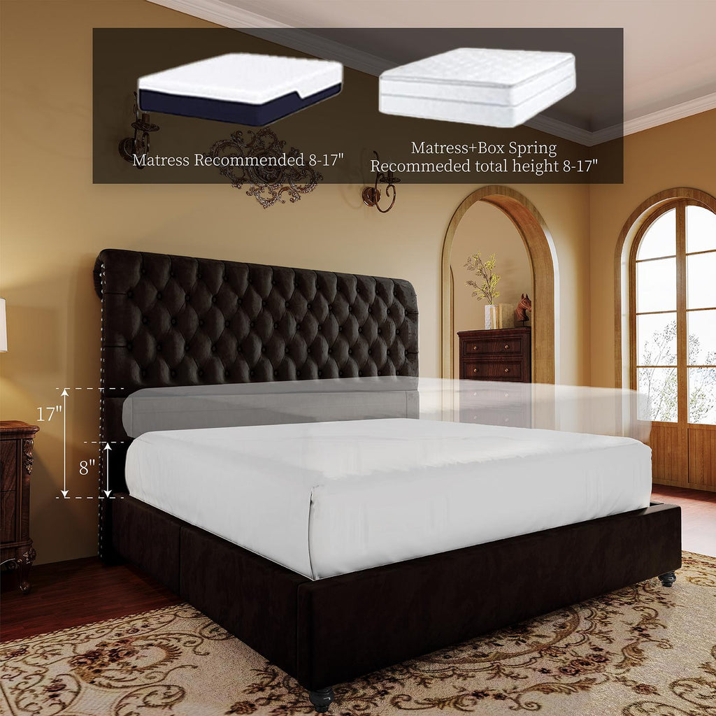 upholstered platform bed frame 52 8 inch sleigh - Temu