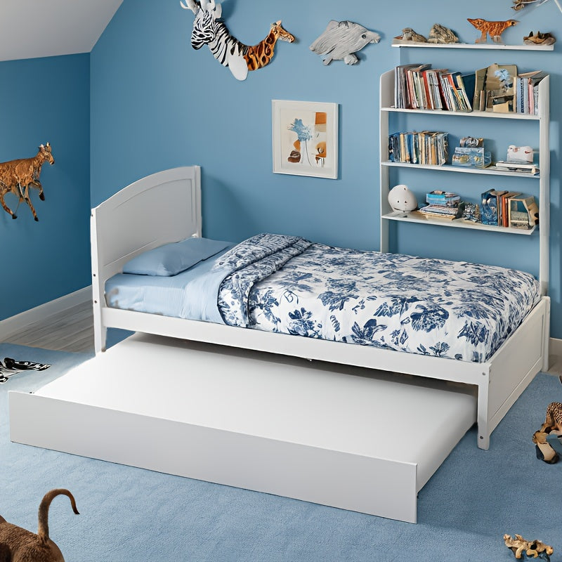 twin bed trundle wood bed frame headboard footboard wood - Temu