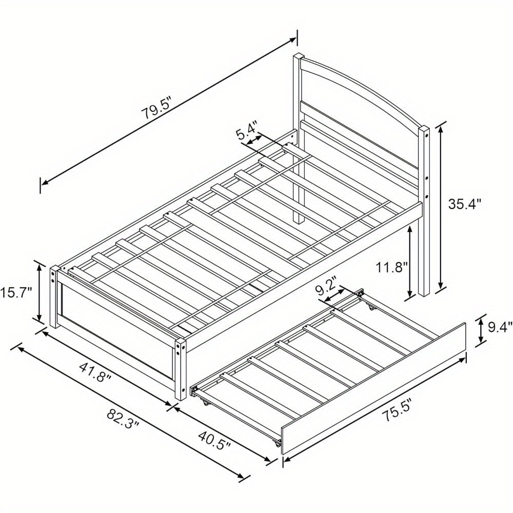 twin sized daybed a pull trundle made solid wood featuring - Temu