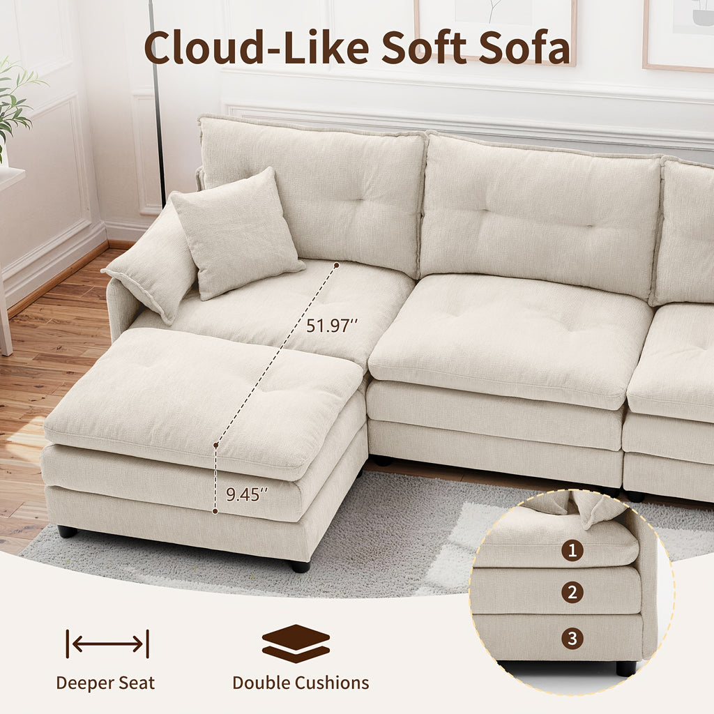 100 inch modern l shaped modular sectional sofa bed movable - Temu