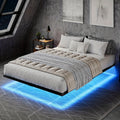 modern floating bed frame led lights full queen size heavy - Temu