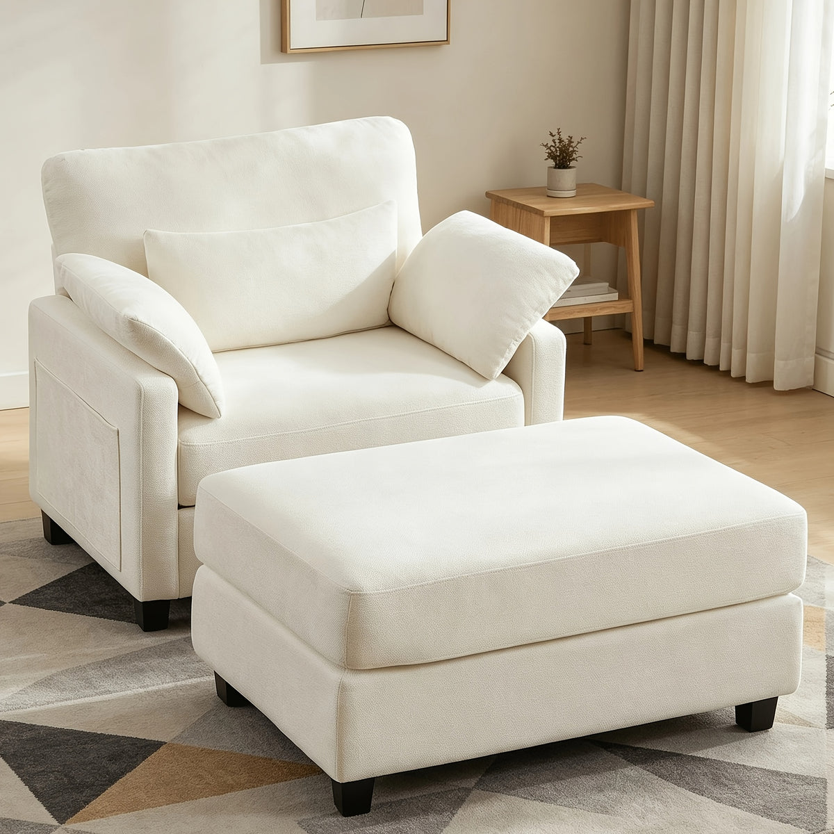 57 5 oversized chaise lounge   indoor white reading - Temu