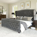 platform bed frame velvet upholstered bed deep button tufted - Temu