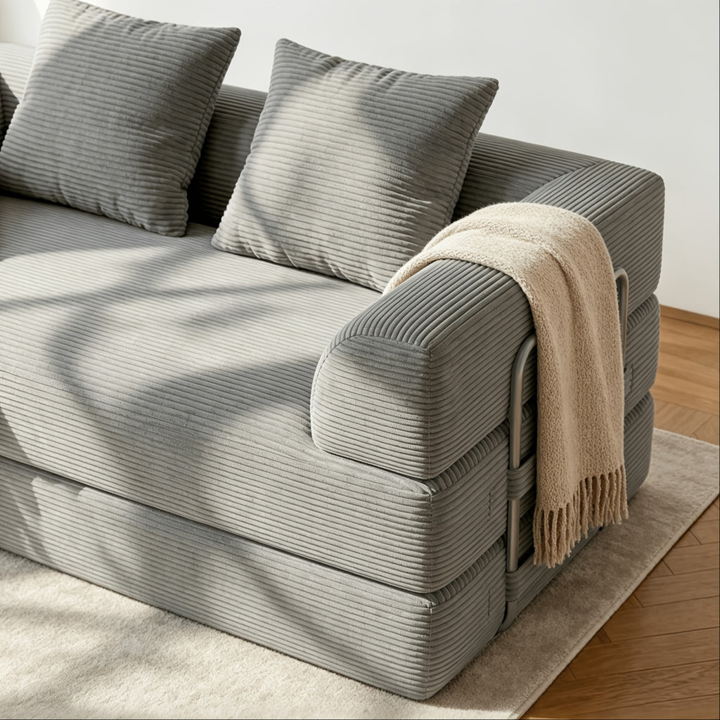 69 w folding sofa bed loveseat 5 in 1 corduroy convertible - Temu