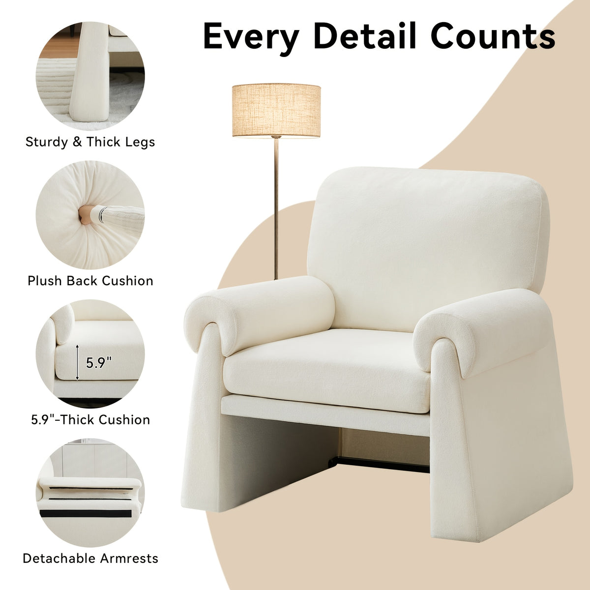 oversized accent chair   room chairs single sofa - Temu