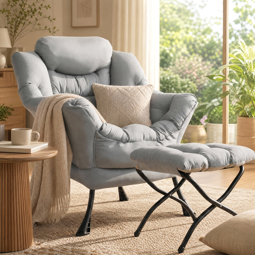 accent lounge reading arm chair footstool - Temu