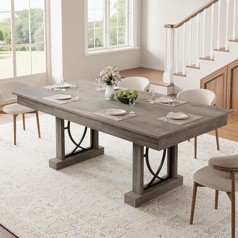 a dining table suitable 6 8 people featuring two drawers a - Temu