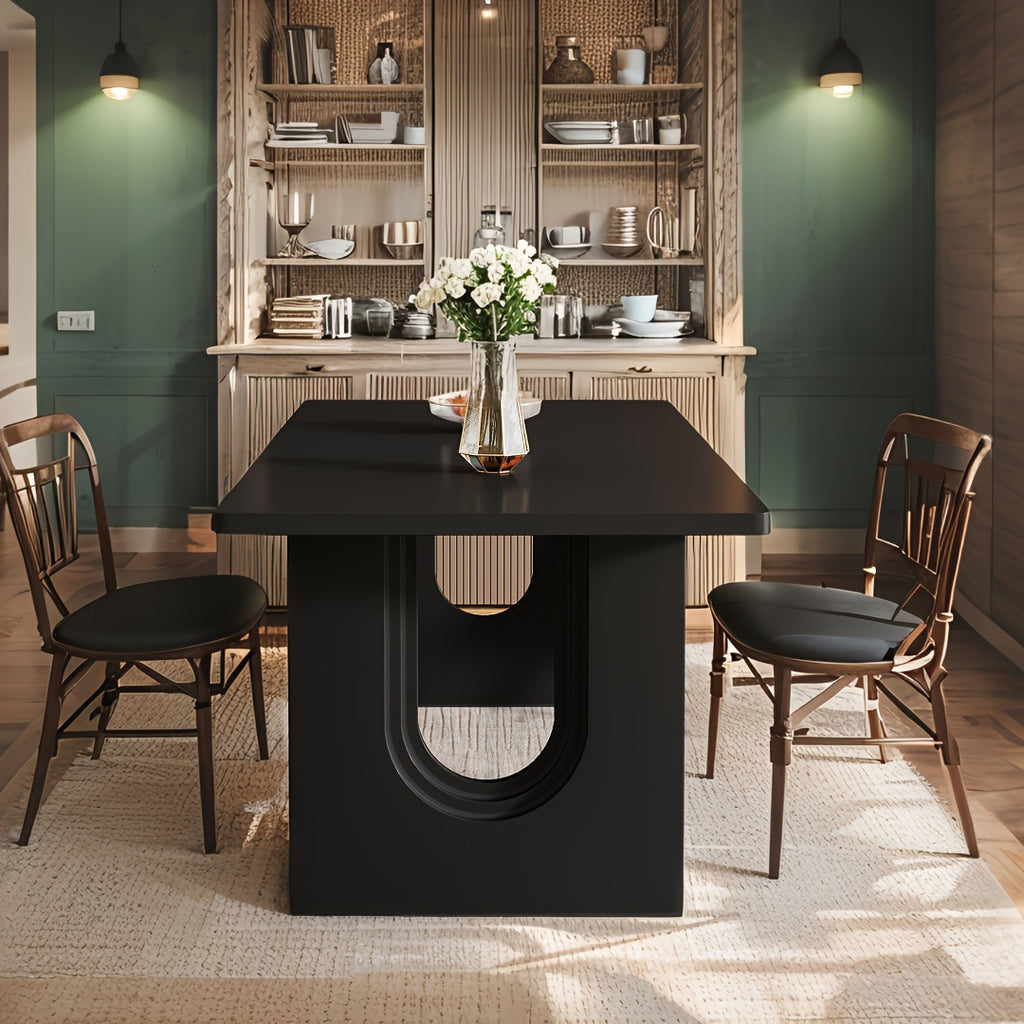 71 wooden modern dining table rectangular table 6 people - Temu
