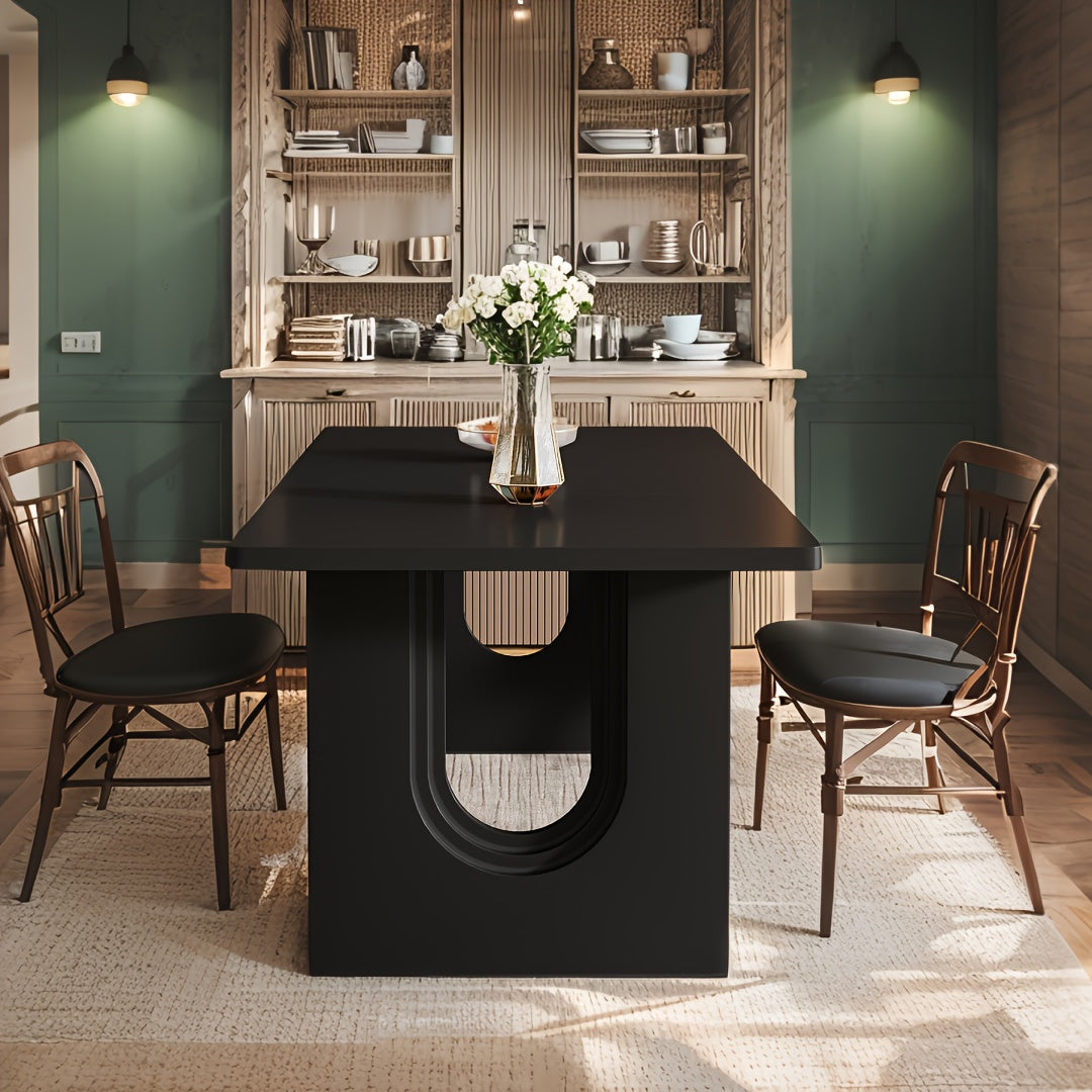 71 wooden modern dining table rectangular table 6 people - Temu