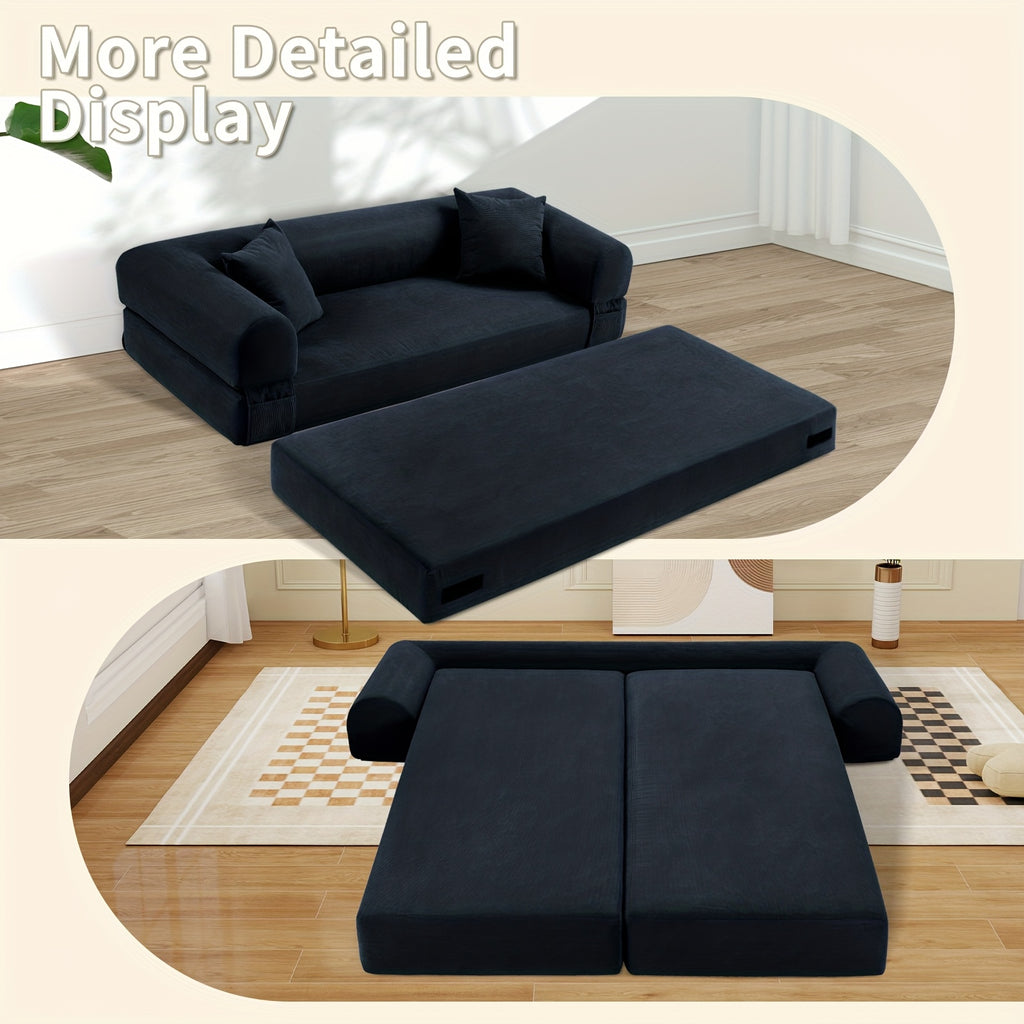 80 convertible sofa bed 3 in 1 corduroy folding pull couch - Temu