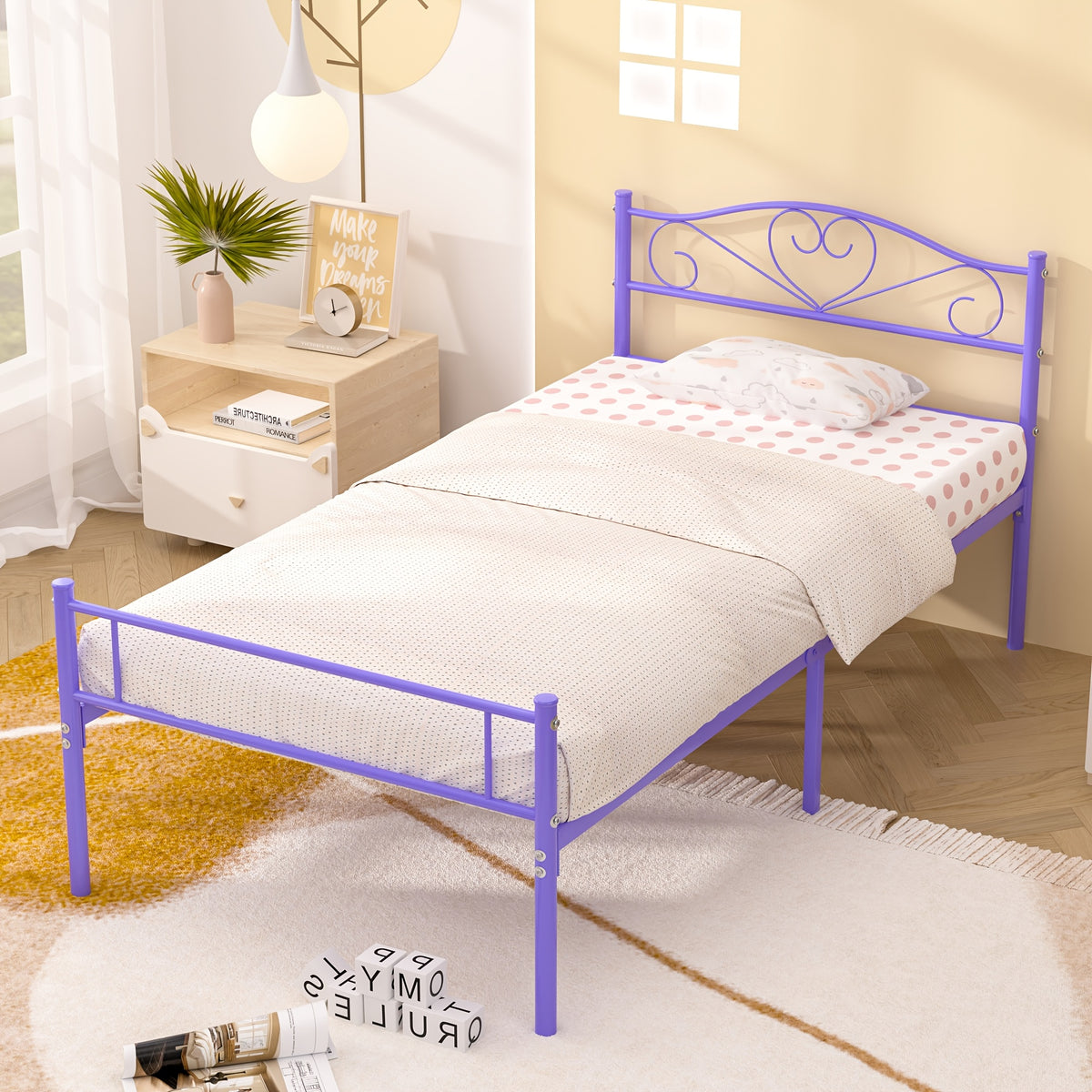 1pc   twin size metal platform bed frame classic - Temu