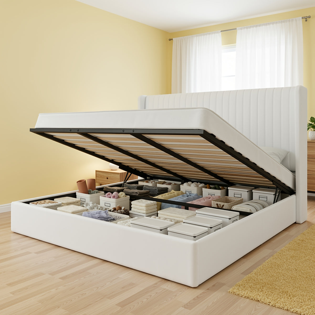 modern lift storage bed frame hydraulic lift bed - Temu