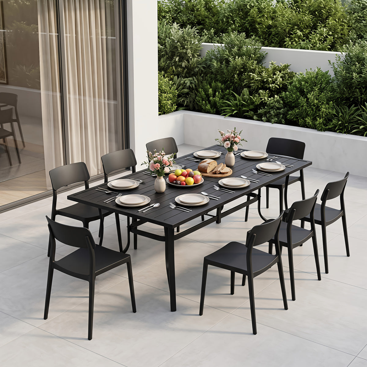 35 8 63 75 6 rectangular metal outdoor dining table weather - Temu