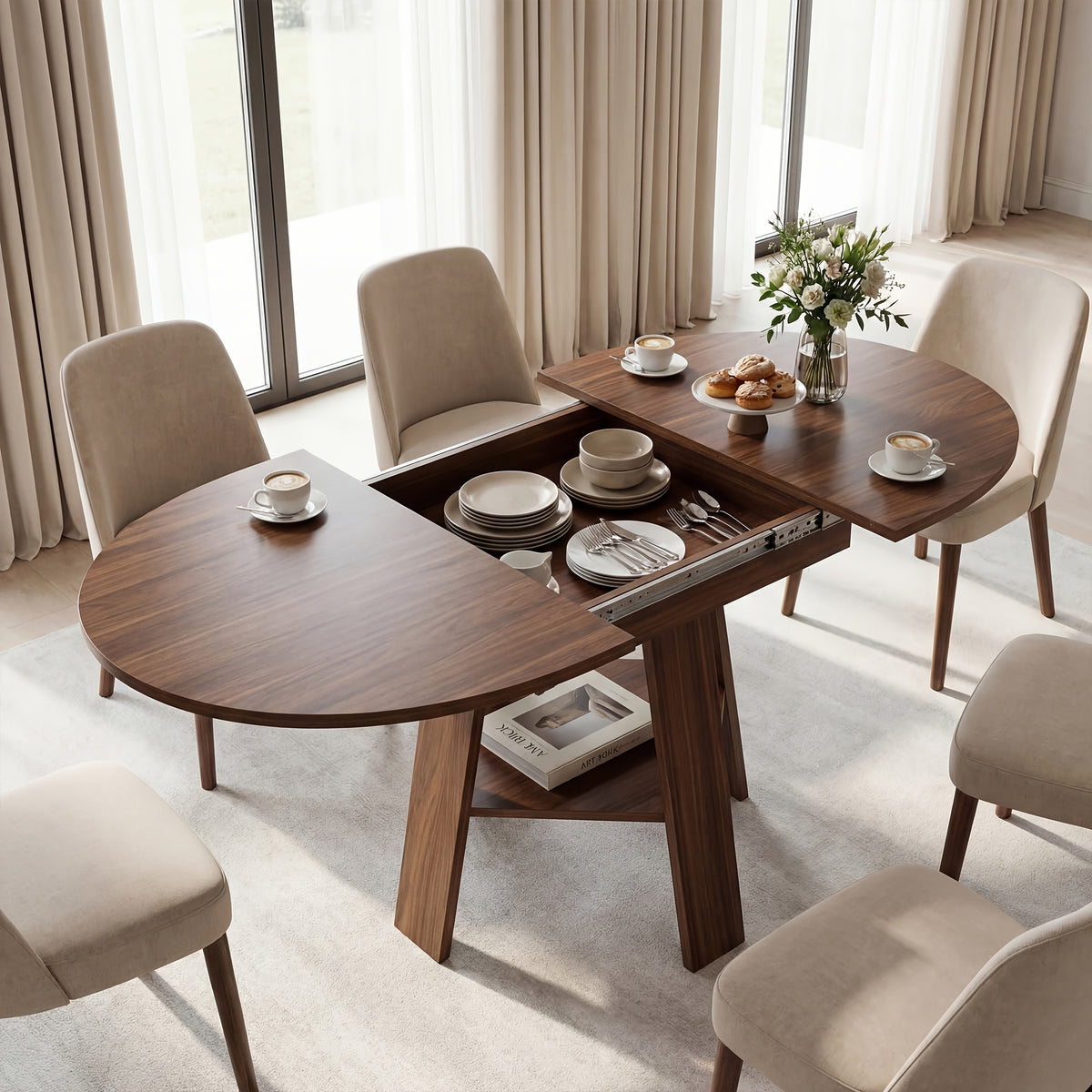 5m extendable dining table drop leaf kitchen table - Temu