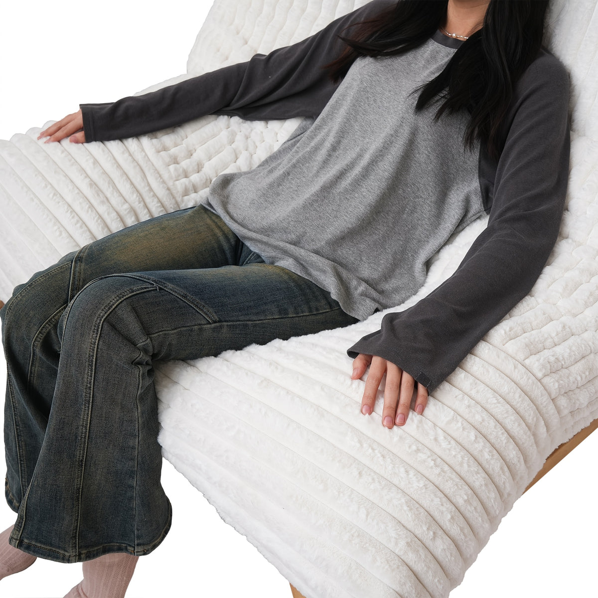 oversized chaise lounge chair 47 24 sofa chair accent chair - Temu