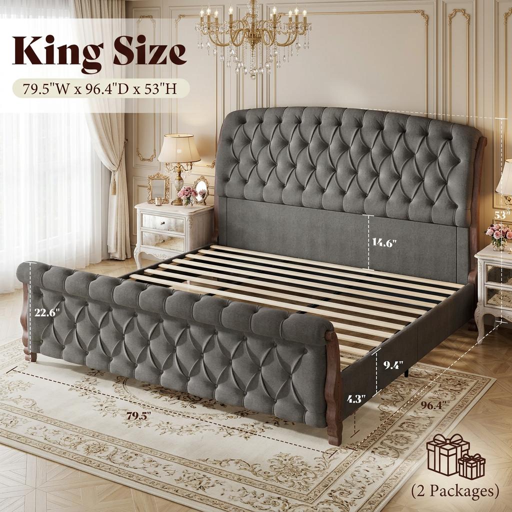 53 tall upholstered queen king california king   - Temu