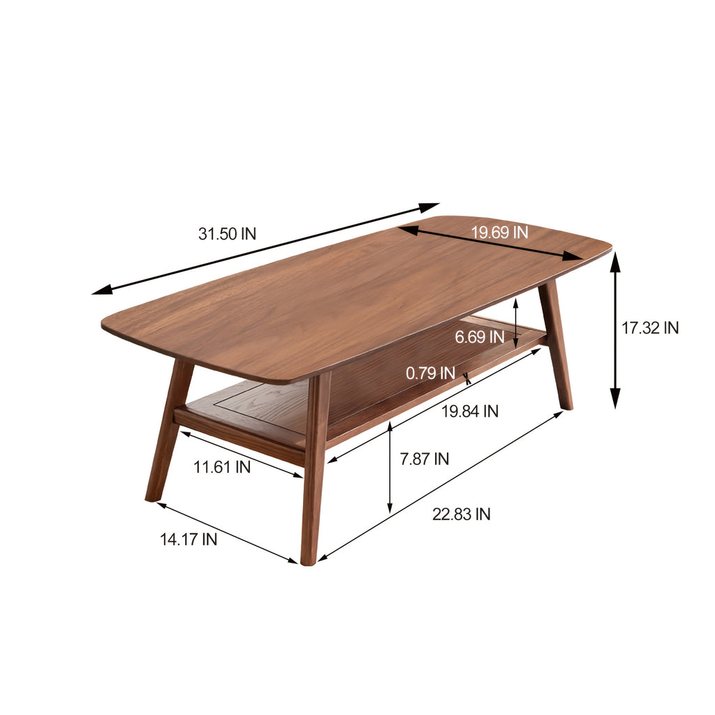 solid wood coffee table center table   storage shelf - Temu