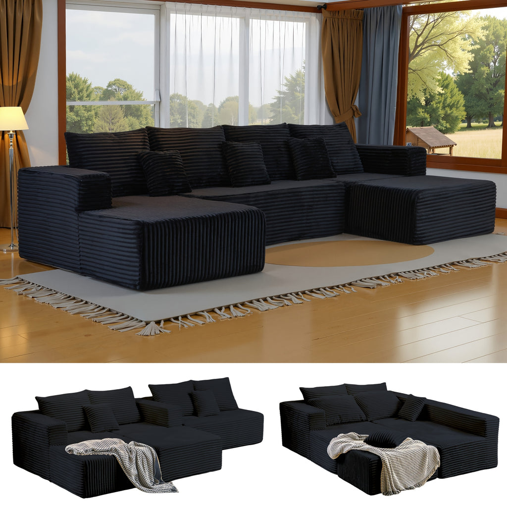 boneless couch sectional sofa living room modern corduroy - Temu