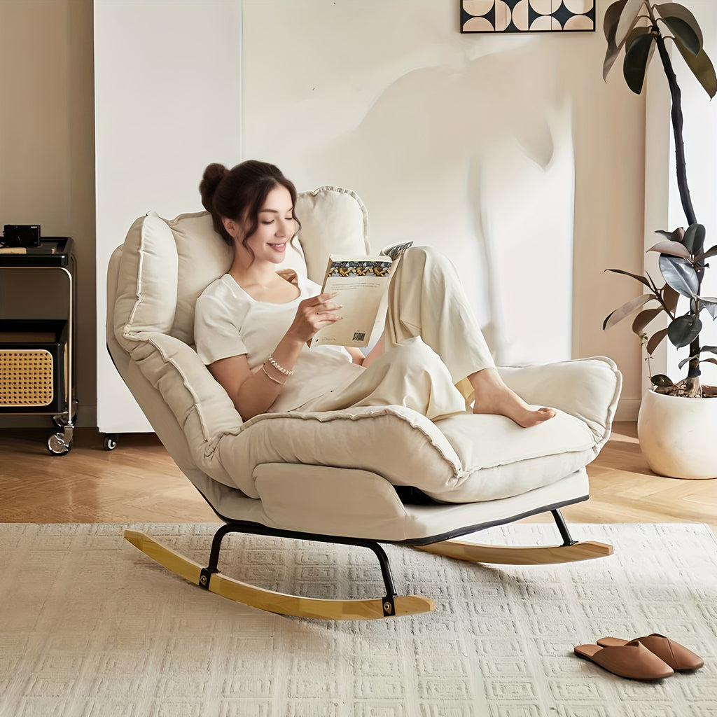 foam padded curved rocker lounge chair manual recline handle - Temu