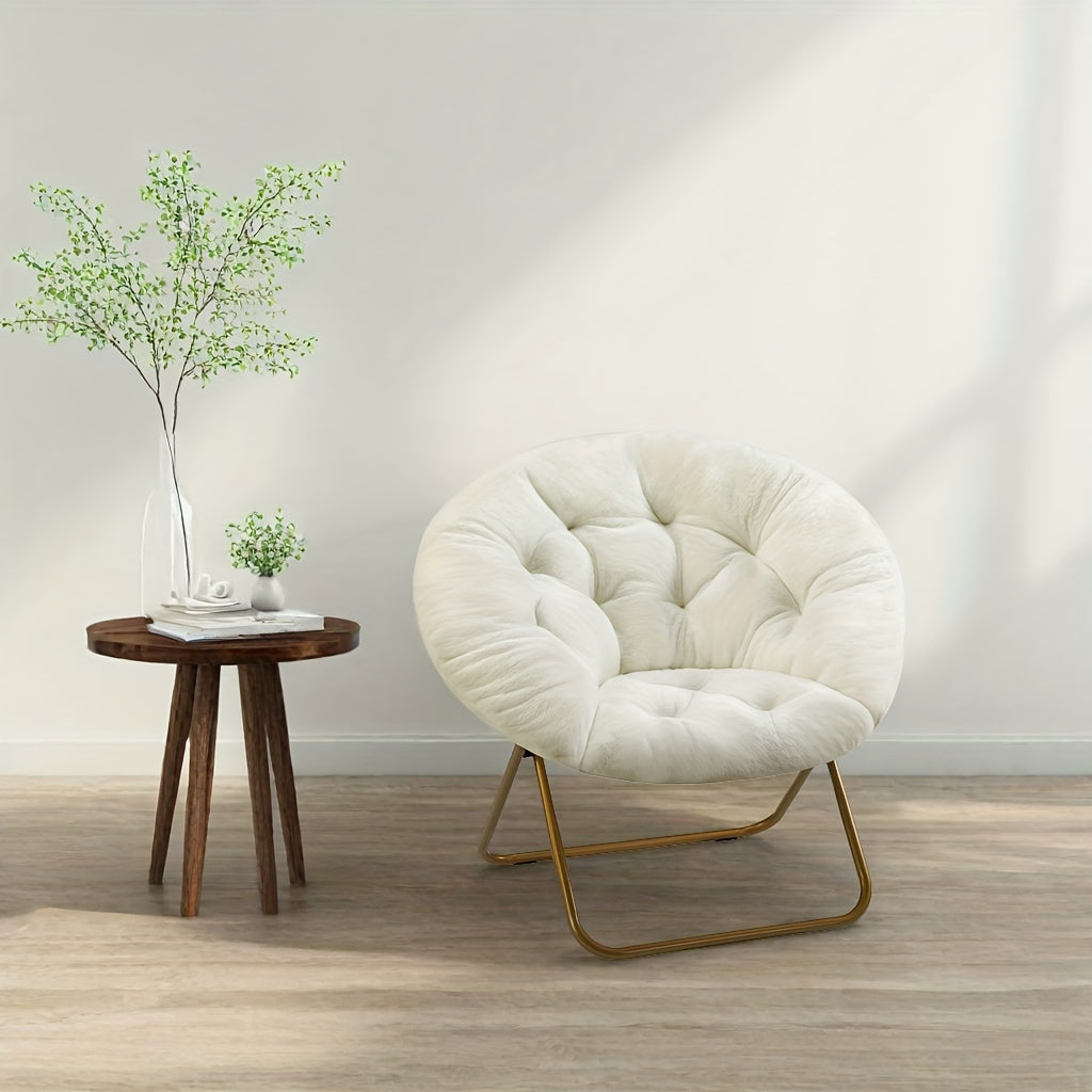 round folding leisure chair perfect relaxing in bedroom - Temu