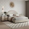 twin full queen king bed frame boucle upholstered headboard - Temu