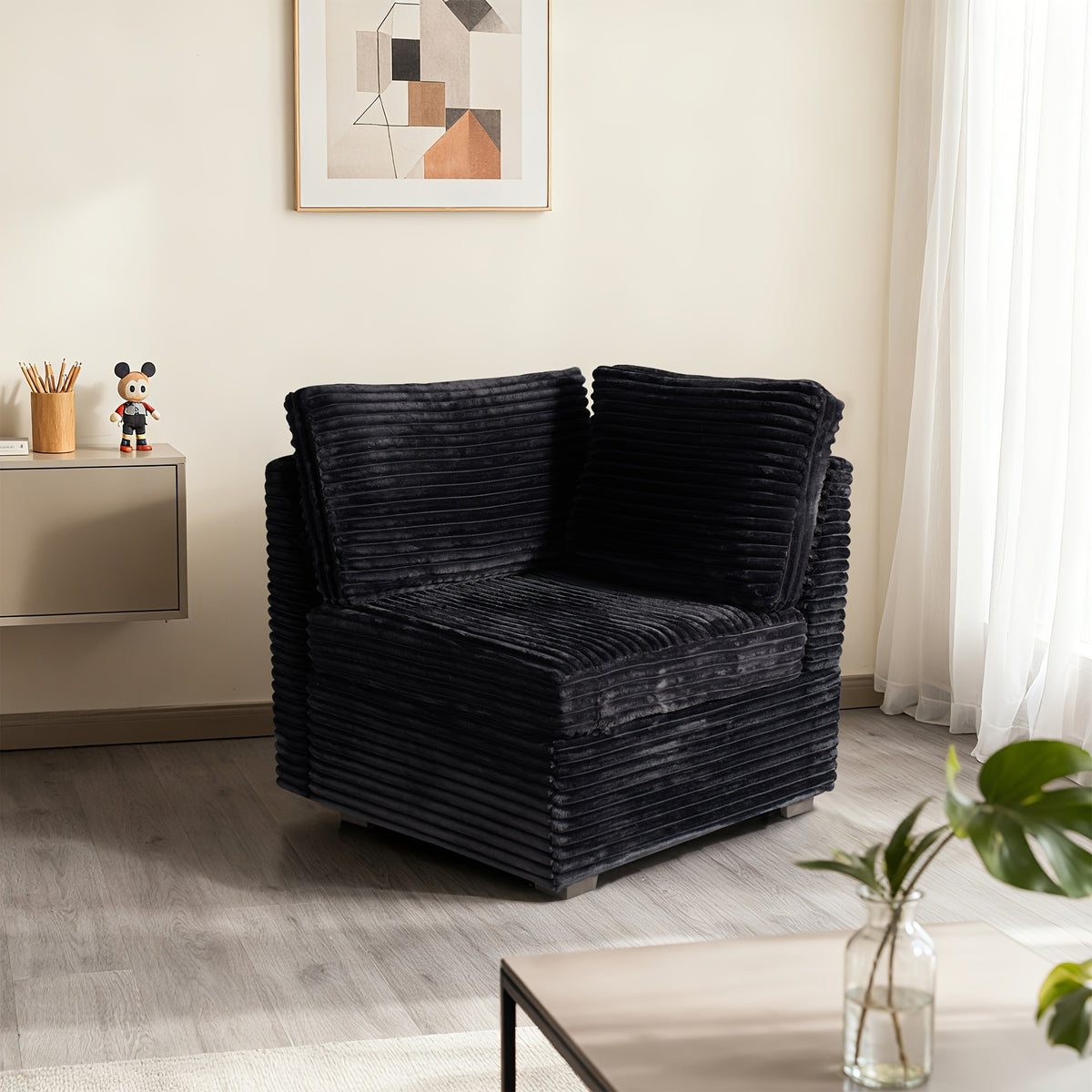a high back plush single seater lounge chair a side armrest - Temu