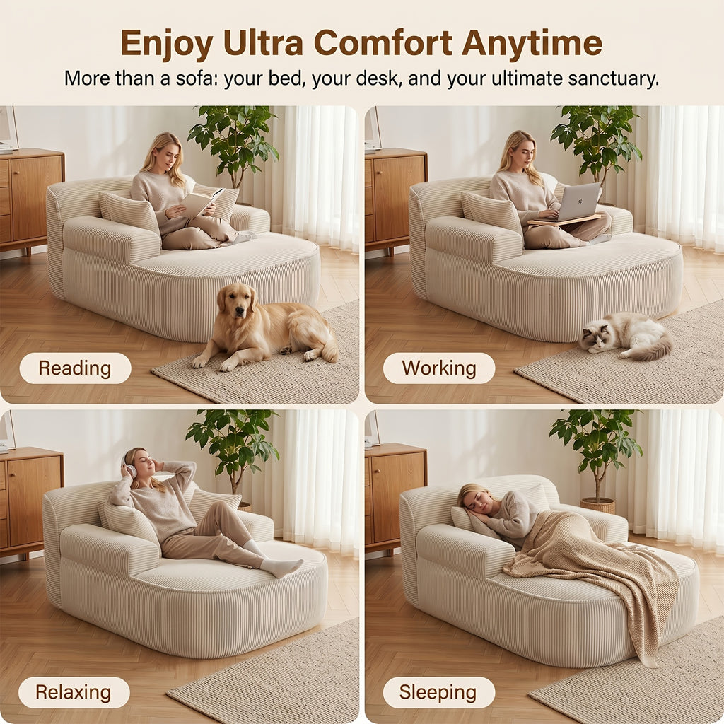 oversized chaise lounge chair indoor boneless couch cloud - Temu