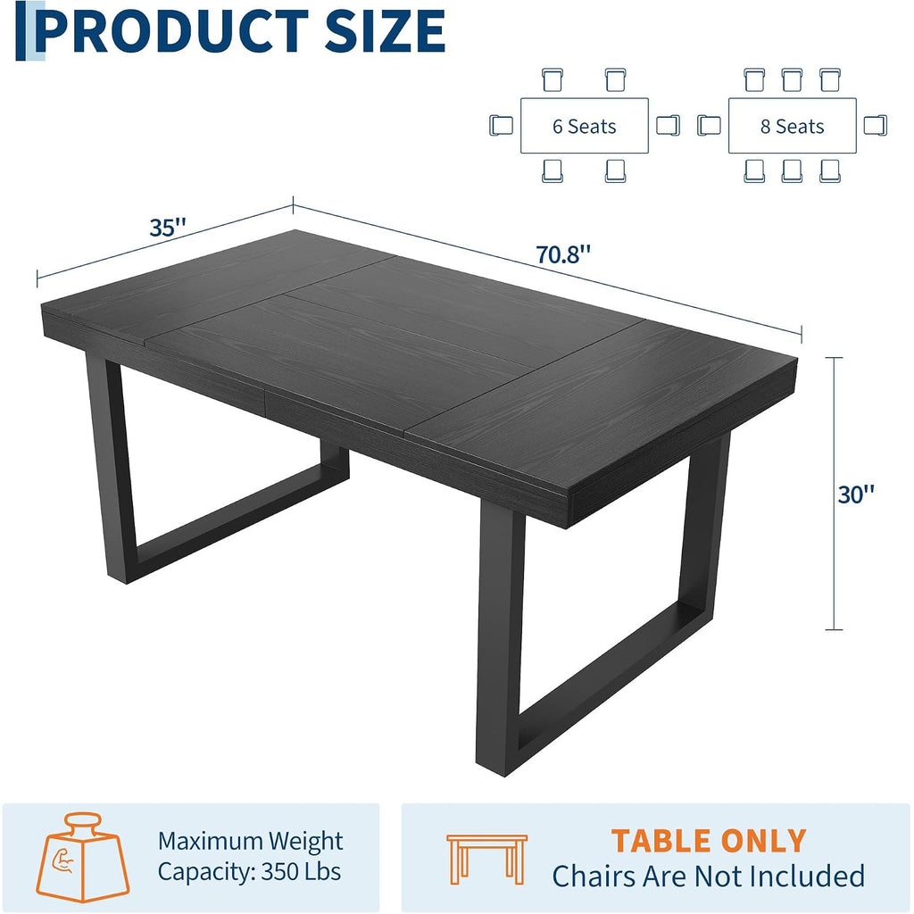 70 8 rustic farmhouse dining table 6 8 kitchen table metal - Temu