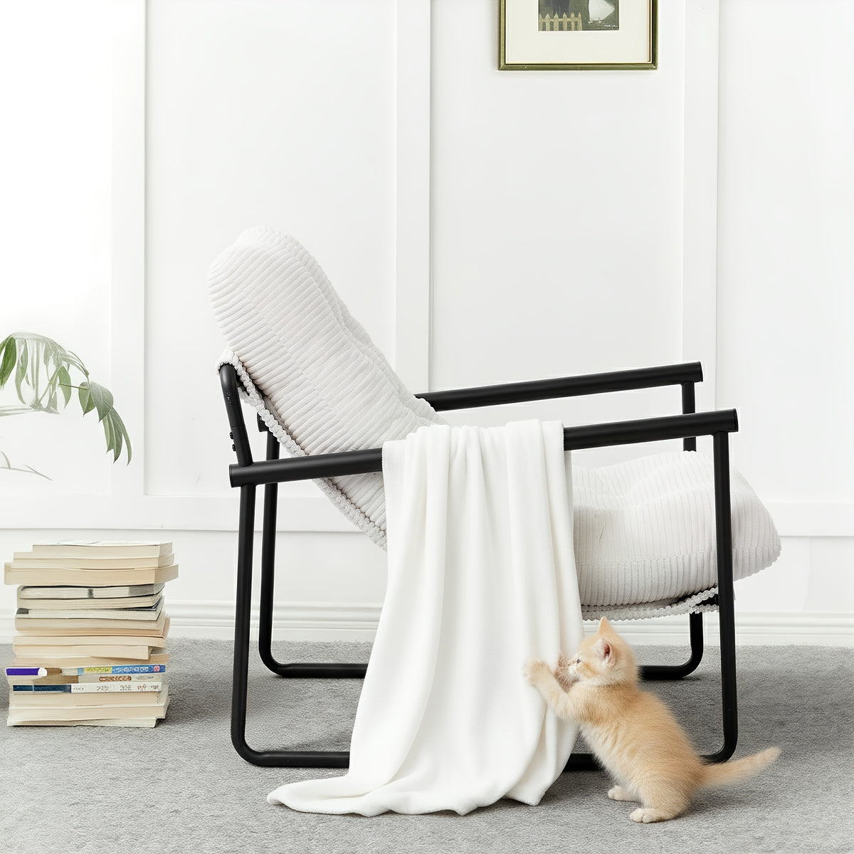 oversized corduroy accent lounge chair tufted thick padded - Temu