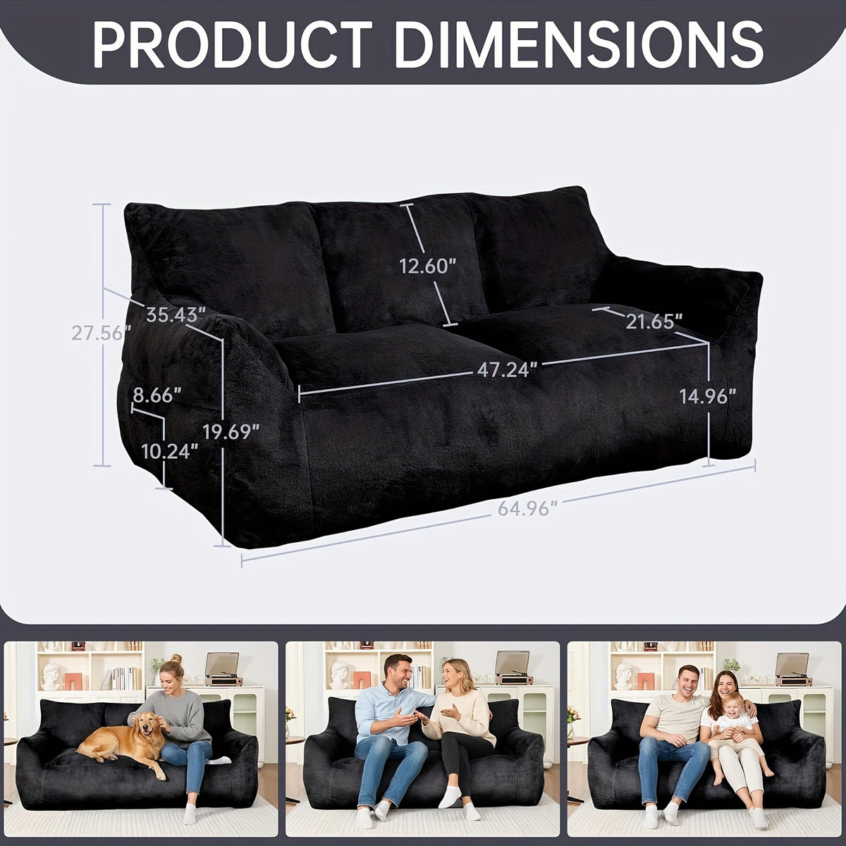loveseat sofa oversized lounge sofa   fluffy lazy sofa - Temu