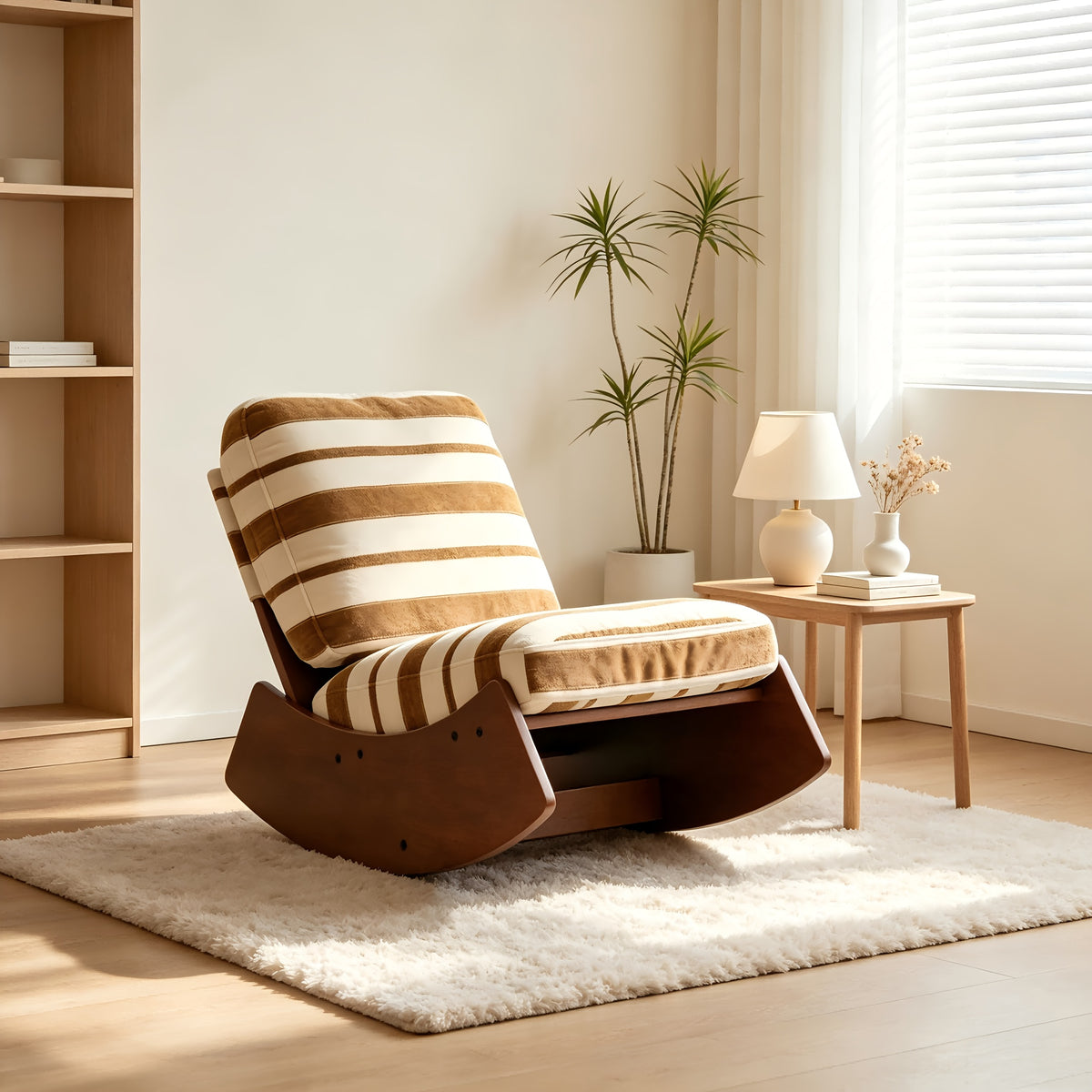 solid wood curved base armless   chair - Temu