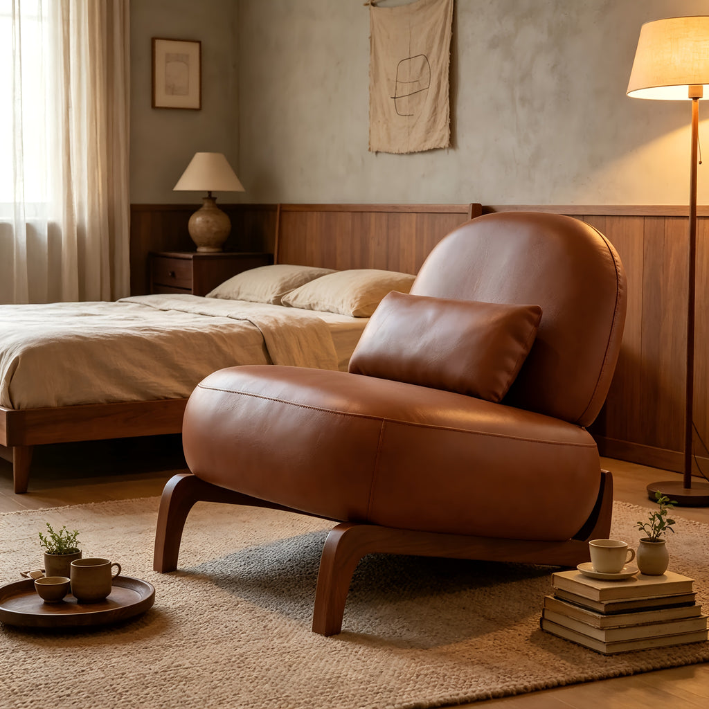 fashionable single person leisure chair solid wood curved - Temu