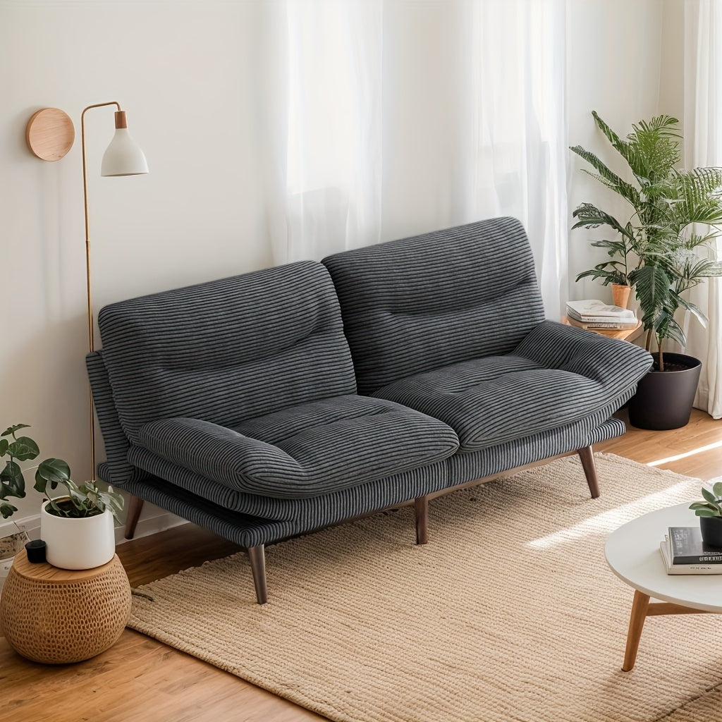 66 71 inch futon sofa bed adjustable backrest armrests - Temu