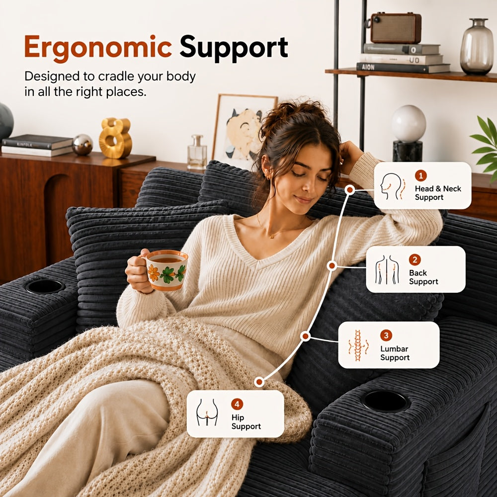 67 oversized cloud corduroy boneless chaise lounge cup - Temu