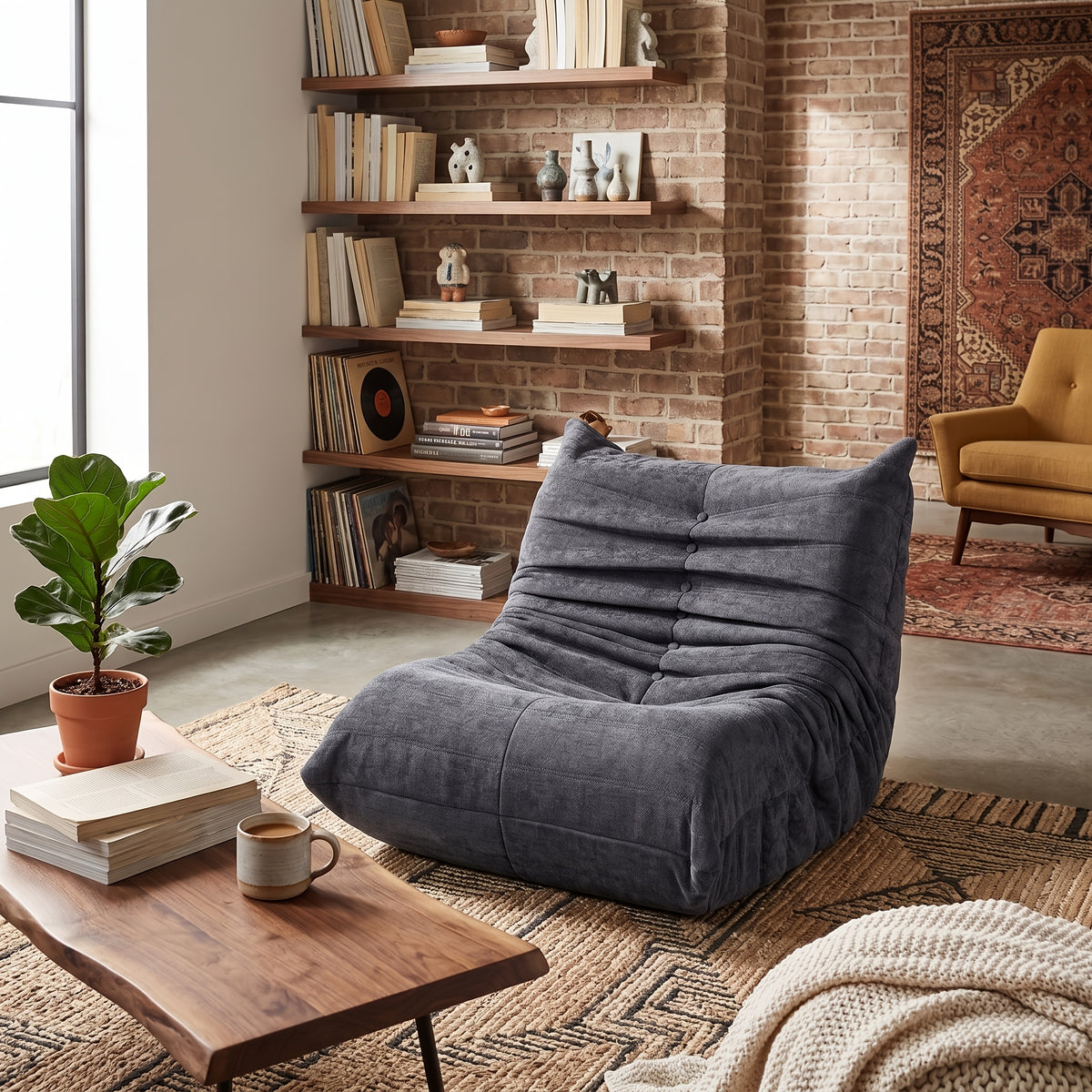 oversized bean bag chair   premium fabric foam filled - Temu