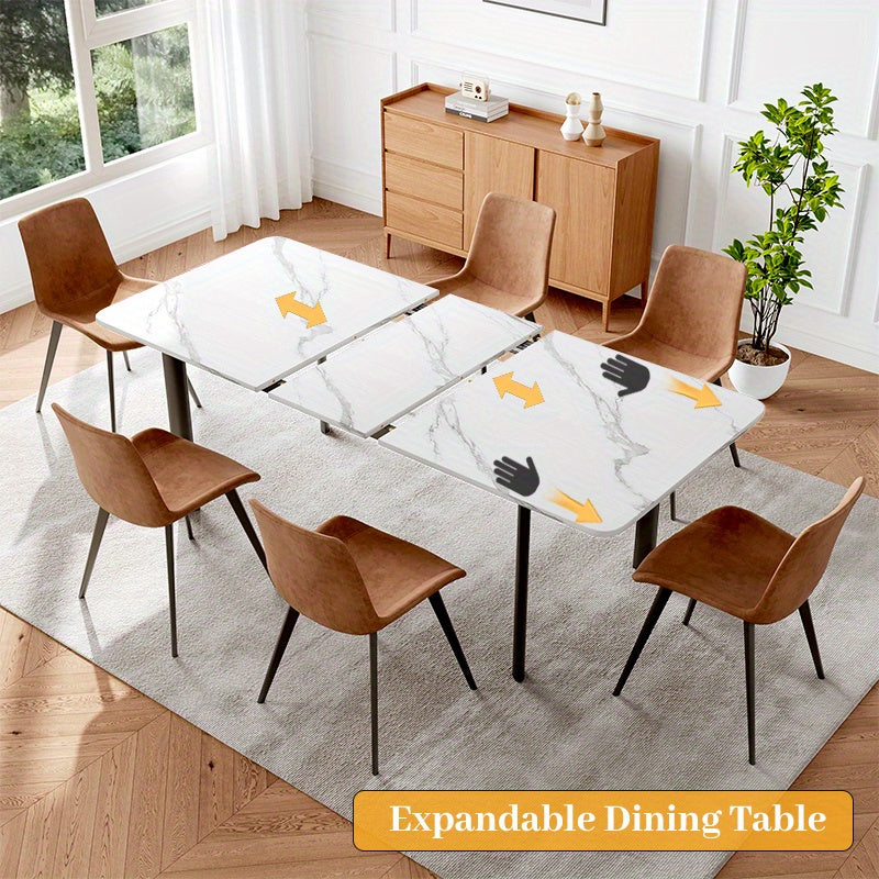 7pcs dining table chair set 63 78 7 inch expandable dining - Temu