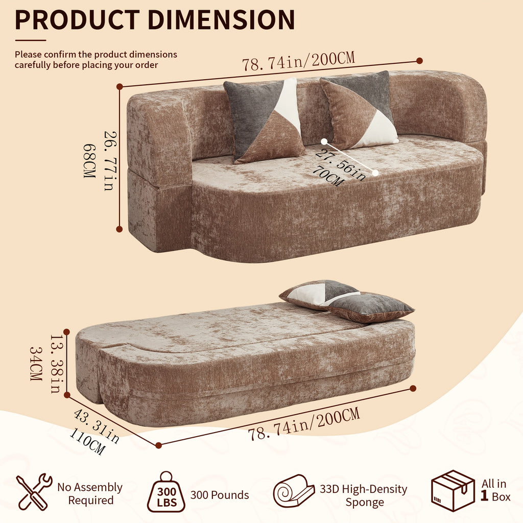 79 convertible sofa bed boneless couch small 2 in 1 folding - Temu