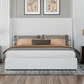 fabric lift storage bed frame featuring wingback - Temu