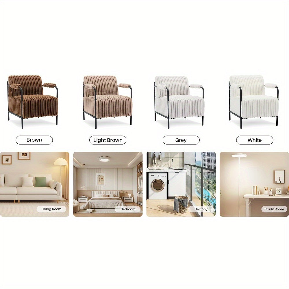 1 single modern metal frame upholstered armchair thickened - Temu