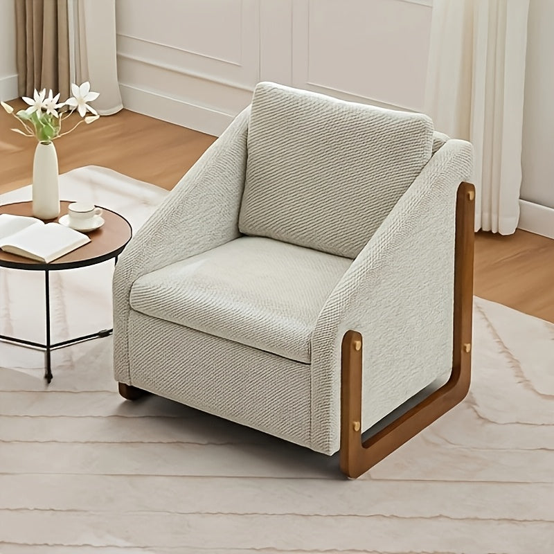 modern upholstered armchair wooden side frame accent leisure - Temu