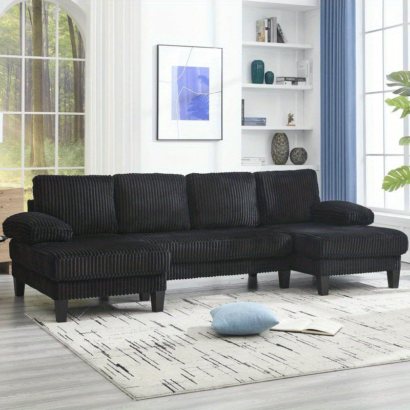 114 u shaped double chaise sofa oversized 4 seat couch deep - Temu