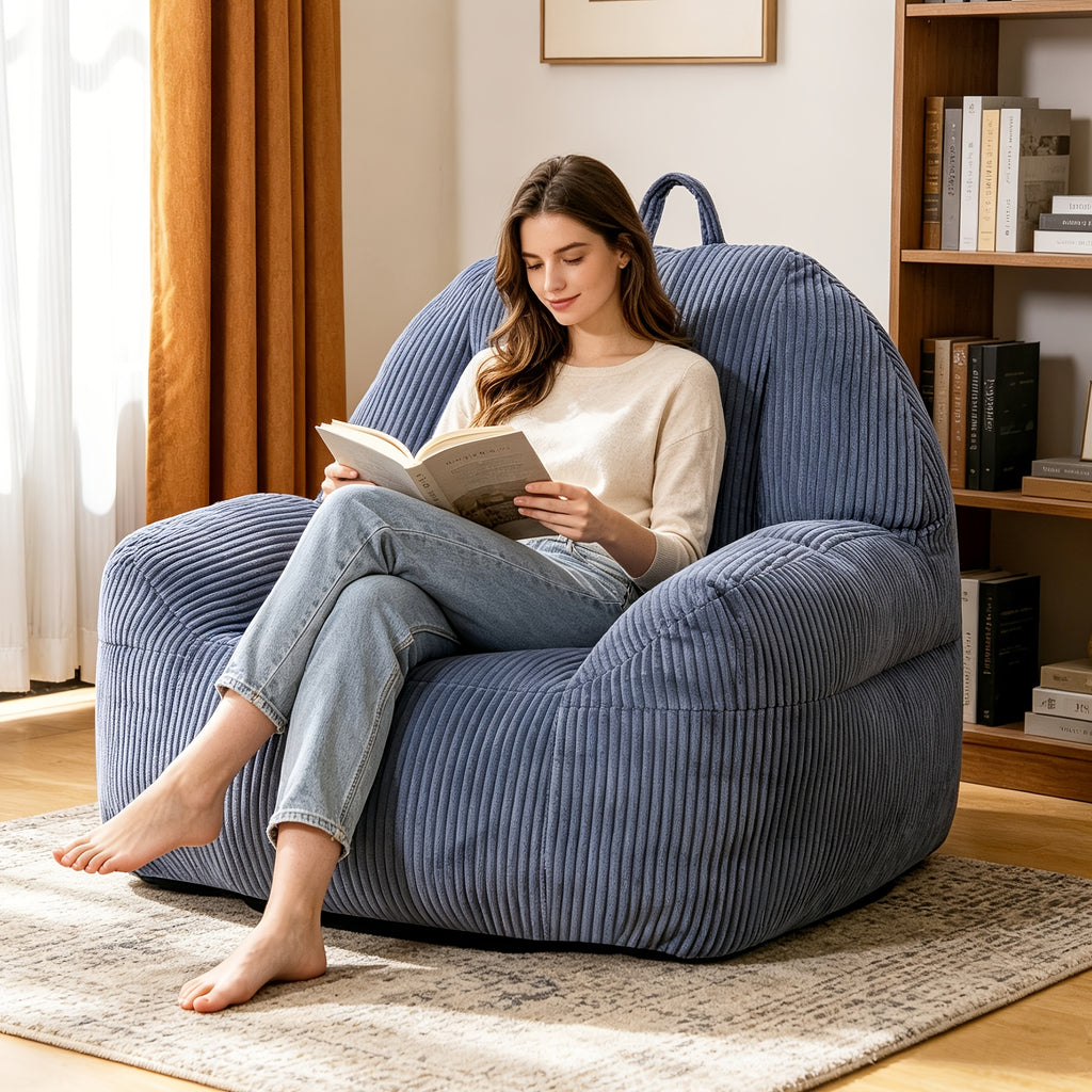 large bean bag chair sofa memory foam filler lounger - Temu