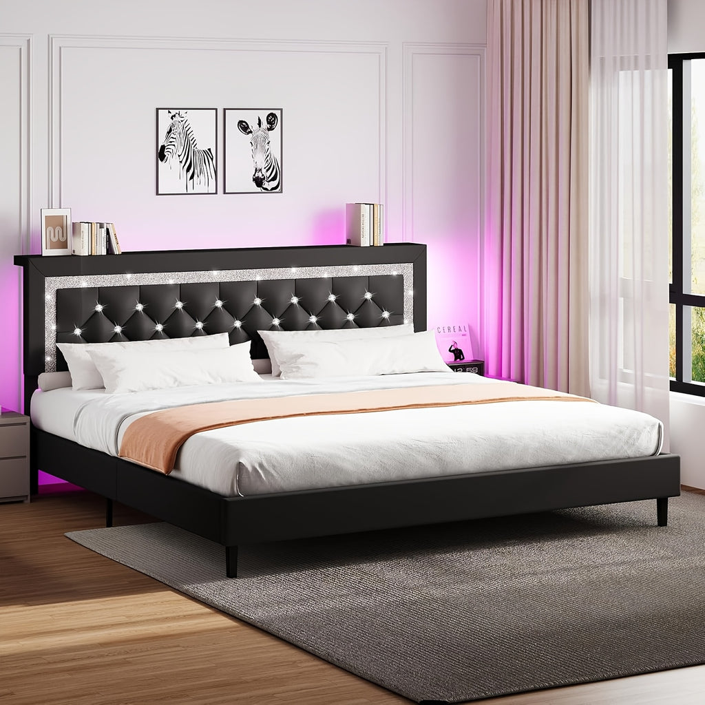 twin full queen king size bed frame storage headboard - Temu