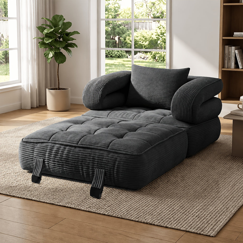 3 in 1 foldable lounge sofa a single chair bed backrest - Temu