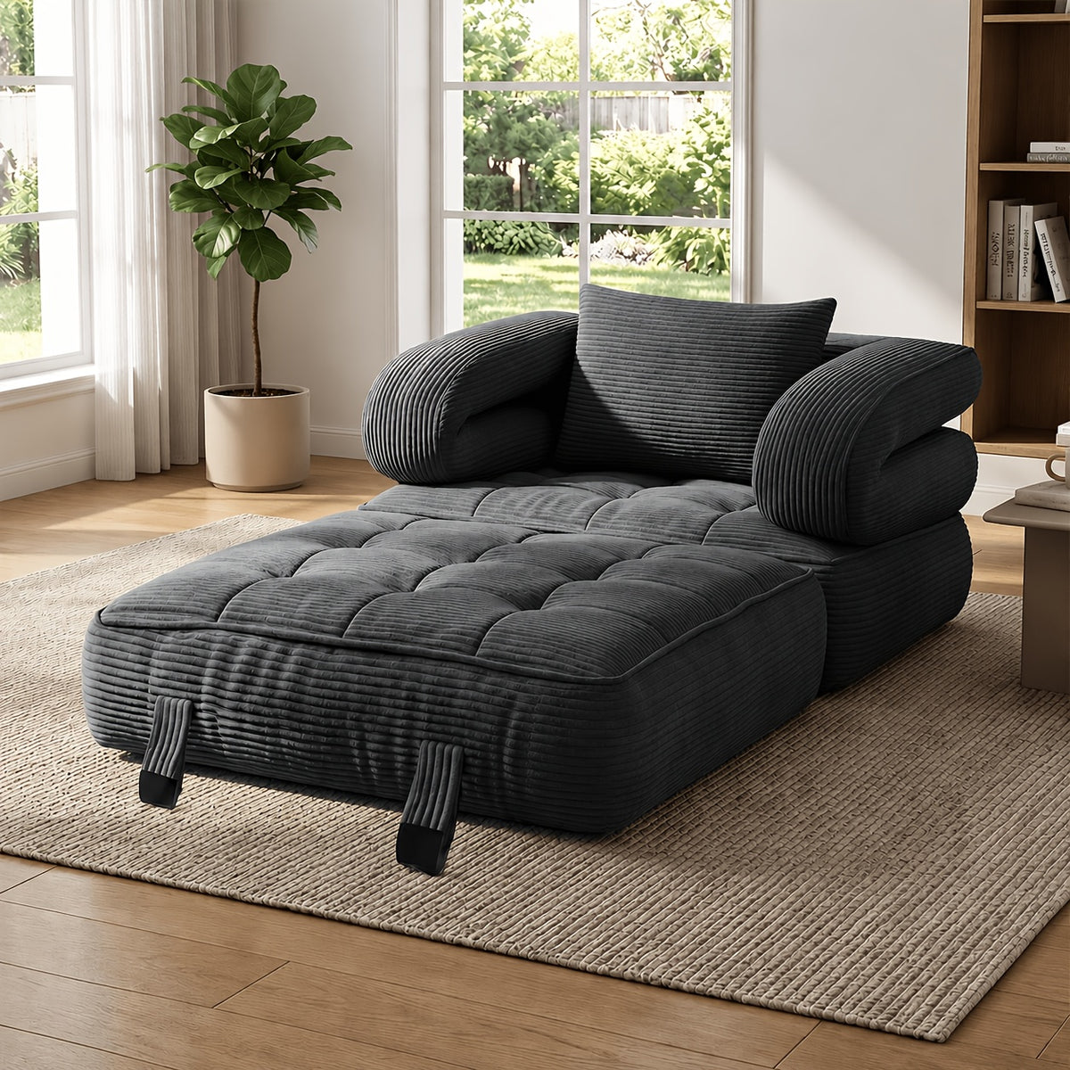 3 in 1 foldable lounge sofa a single chair bed backrest - Temu