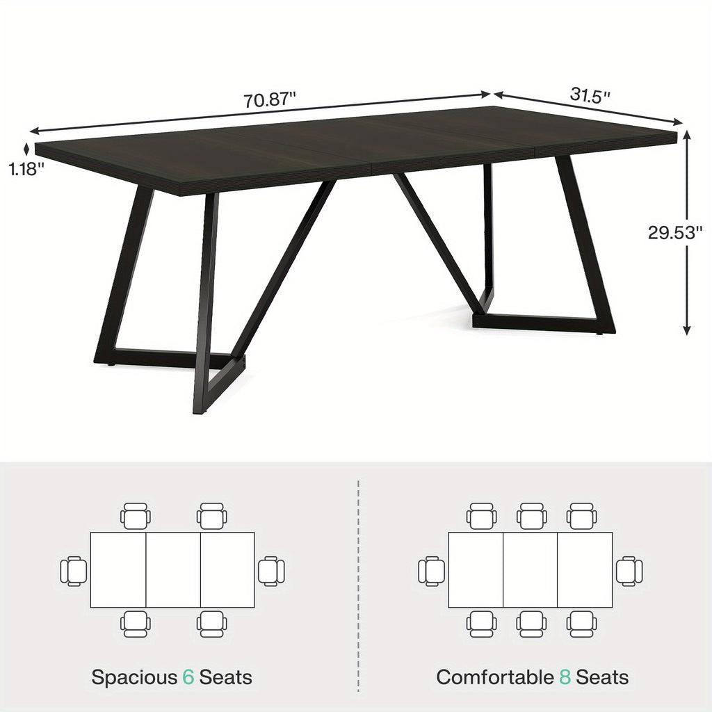70 87 inches rectangular large dining table 4 6 people - Temu