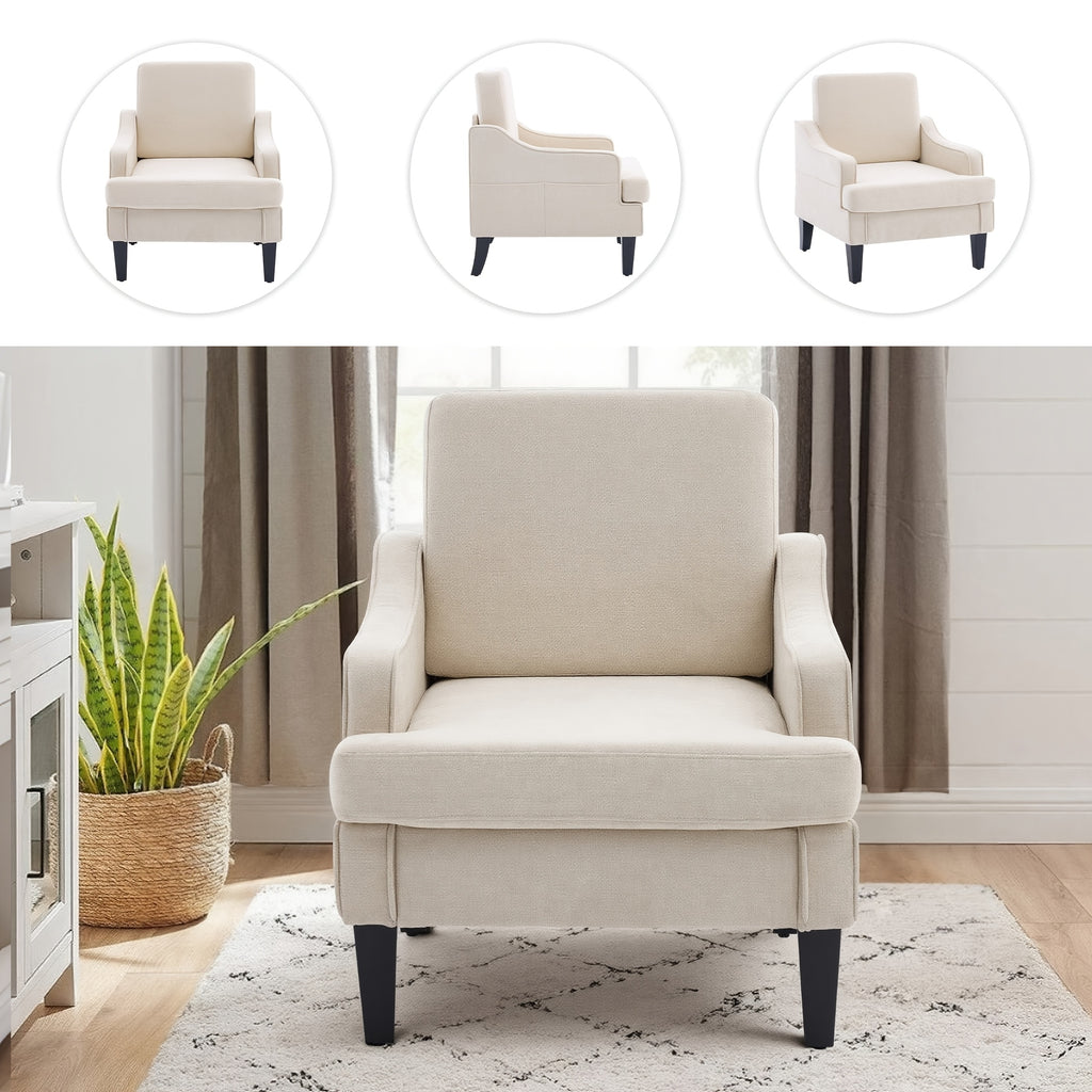 century modern armchair plush padded accent chair   - Temu